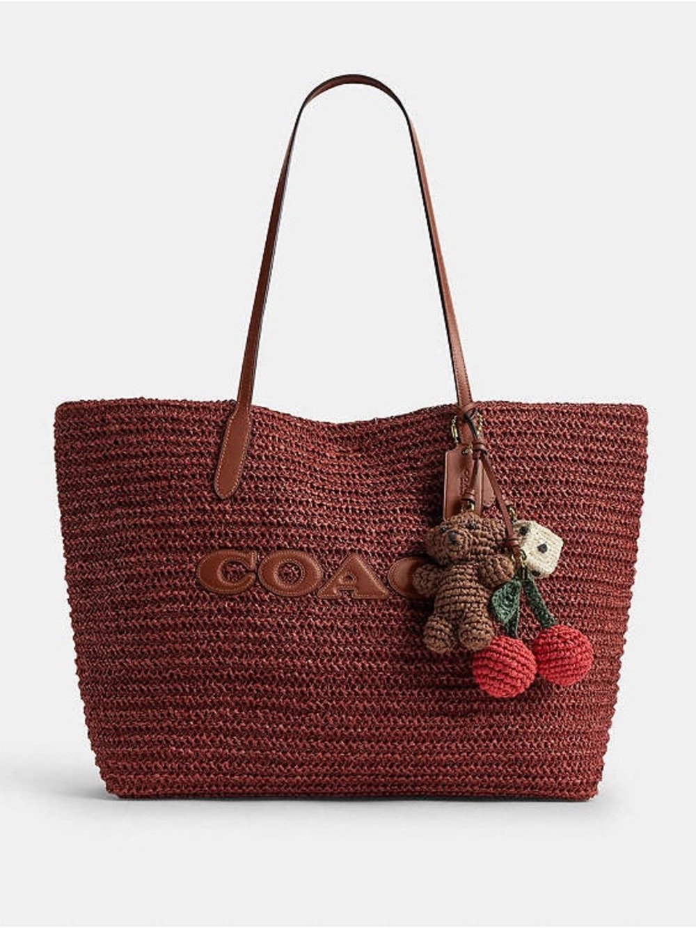NWT Coach Large City Tote Bag
With Charms Gold/Russet CES20